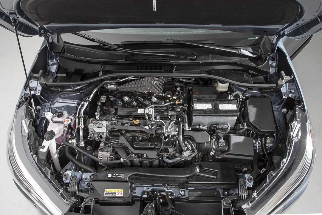 view of the engine inside the 2022 Toyota Corolla