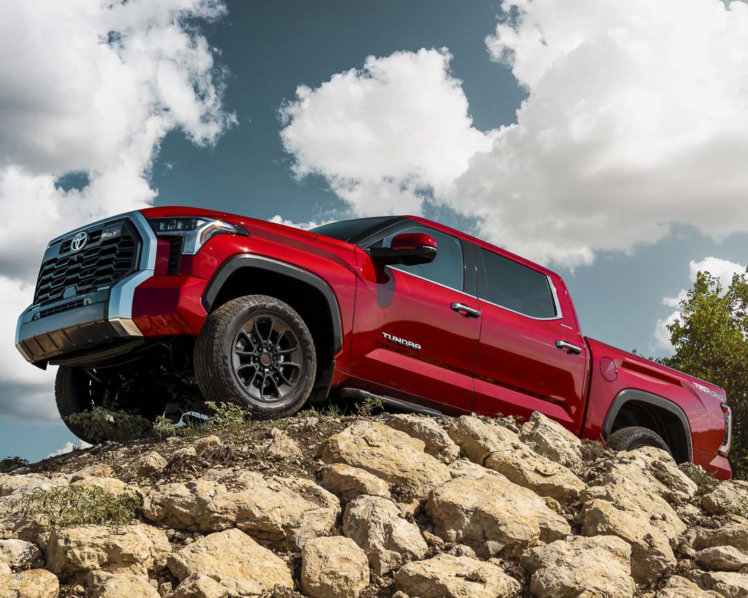 view of the second row of seats inside of the 2022 Toyota Tundra