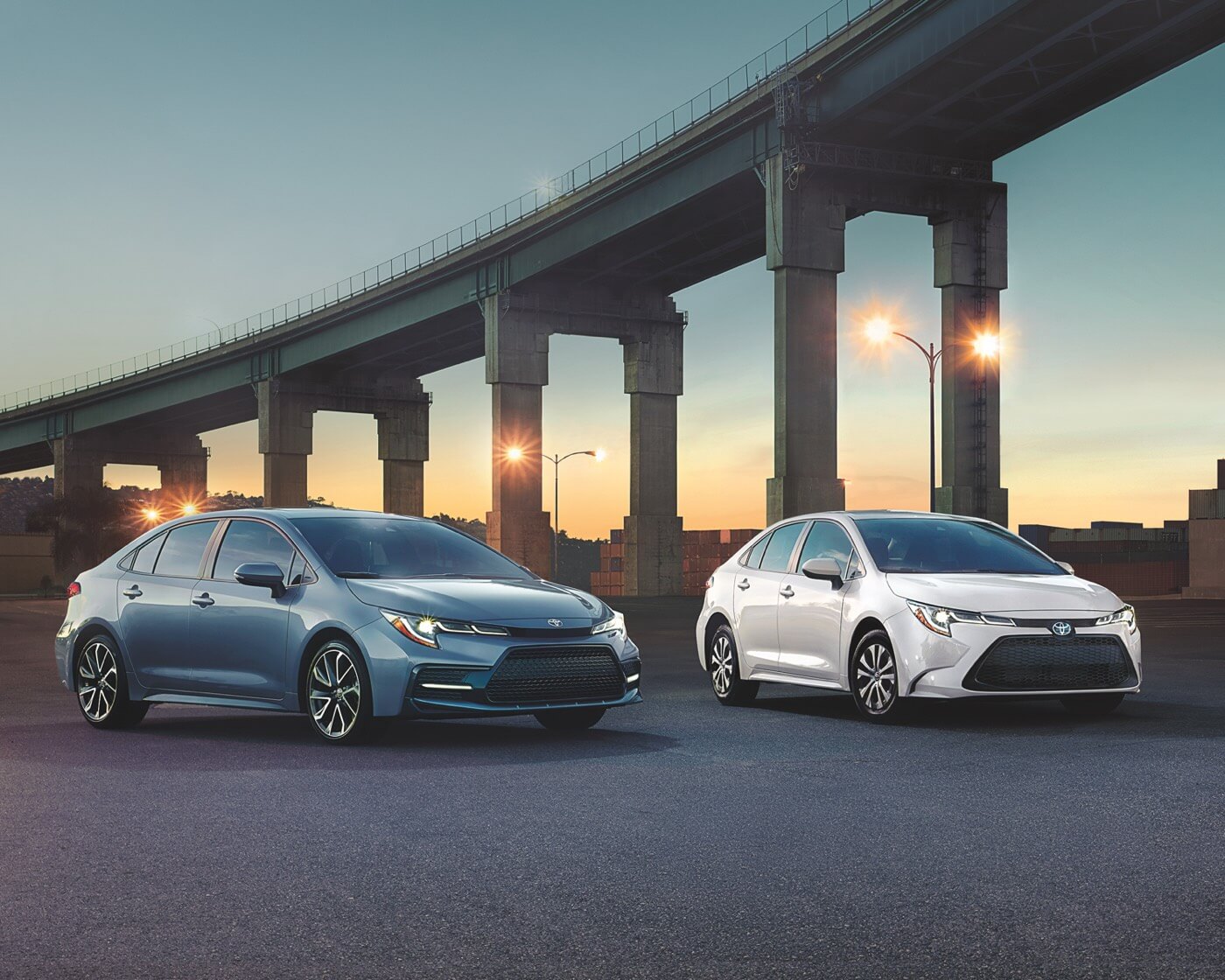 front view of two 2022 Toyota Corolla hybrid